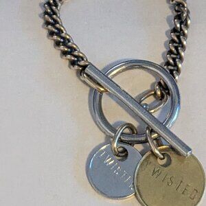 TWISTED SILVER Gold Silver Tone Toggle Bracelet